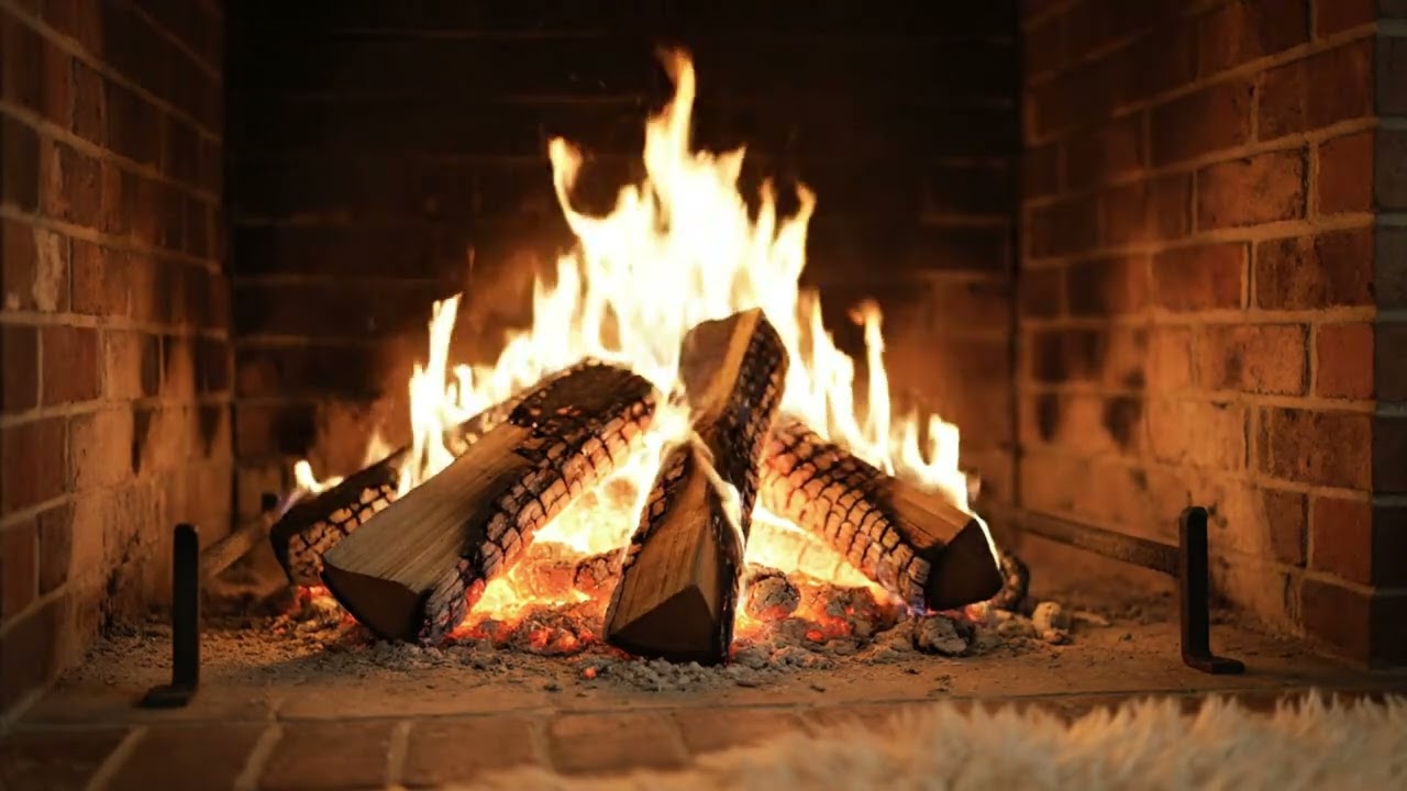 🔥 Burning Fireplace with Crackling Logs | of Warm Ambience