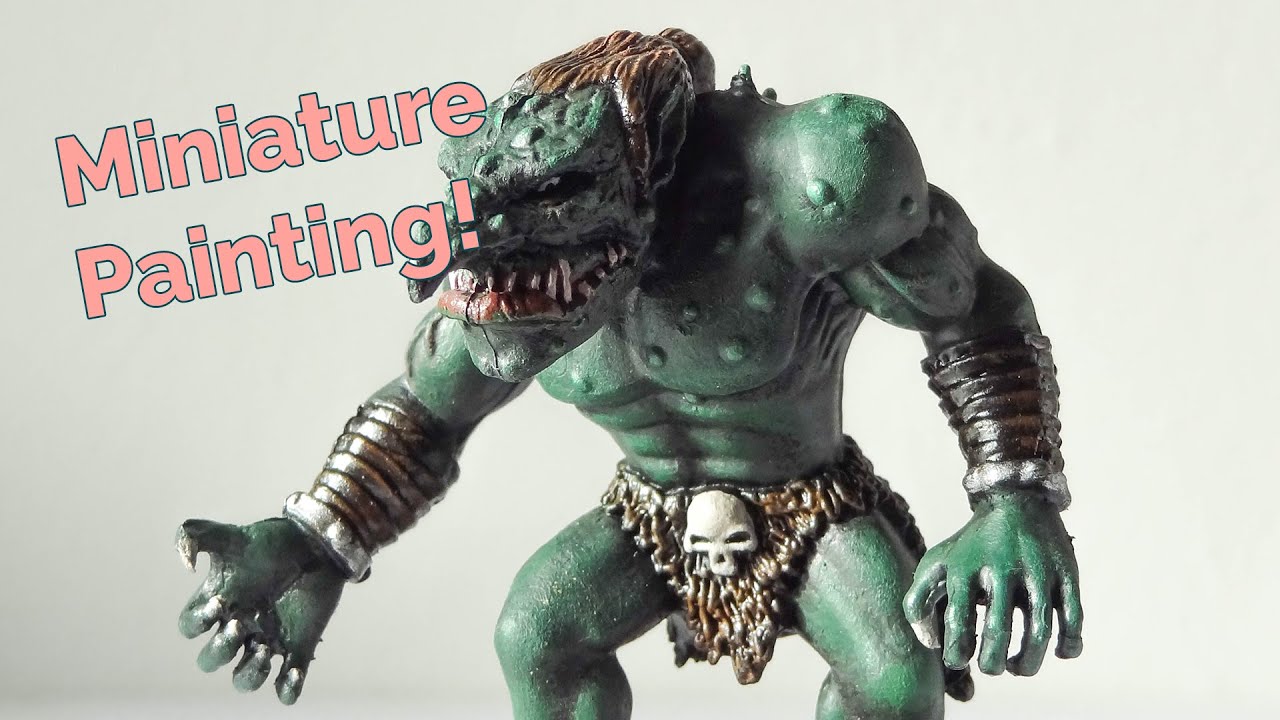 Beginner miniature painting - D&D Feral Troll (timelapse)