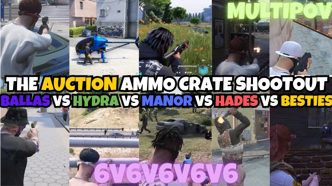 THE AMMO CRATE SHOOTOUT: BALLAS VS HYDRA VS MANOR VS BESTIES VS HADES (MultiPOV) | NOPIXEL 4.0 GTARP