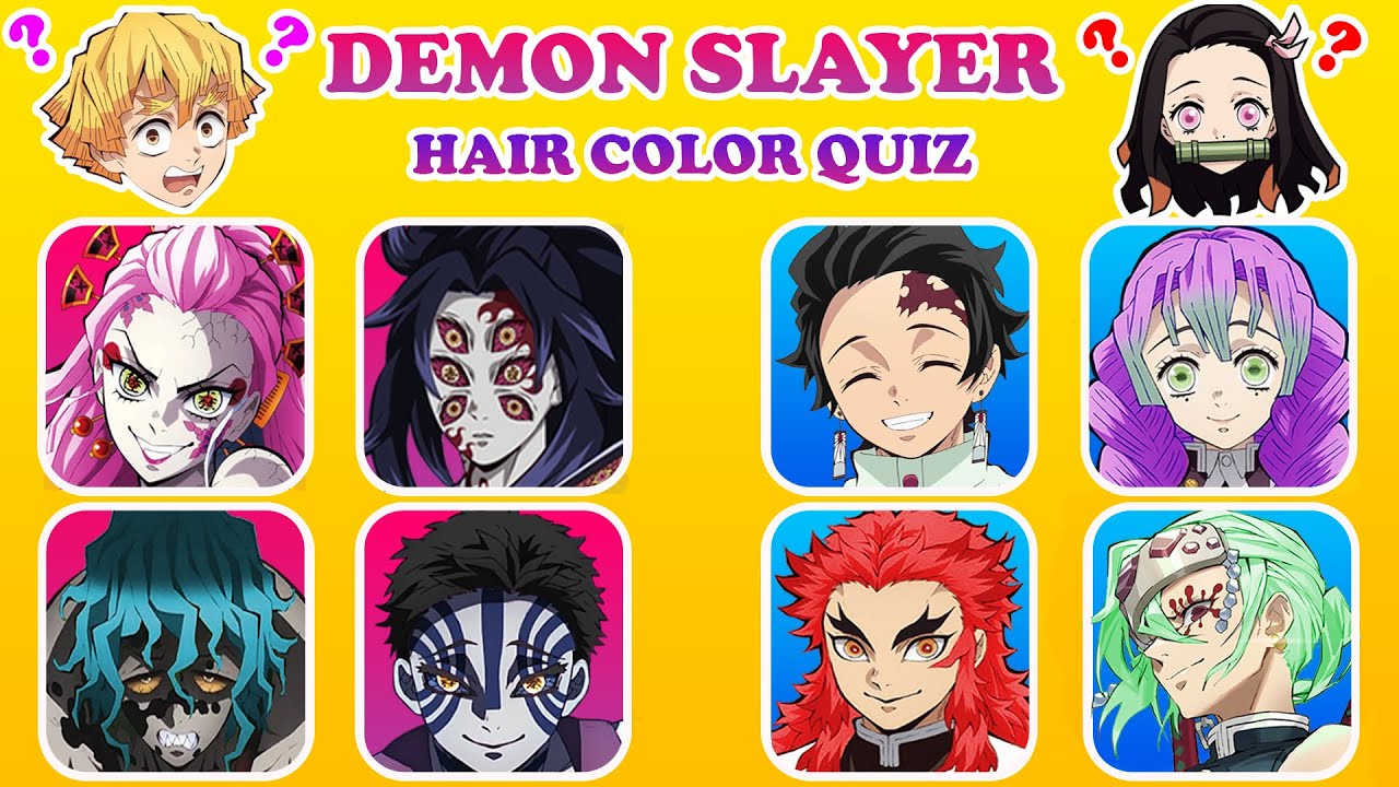 Guess The True Hair Color of Demon Slayer | Kimitsu No Yaiba | ANIME QUIZ 🎮