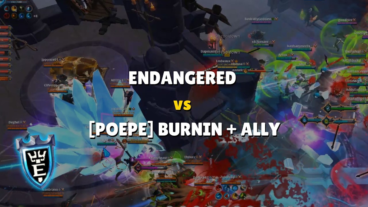 ENDANGERED против [POEPE] Burnin + Alliance | Точка зрения звонящего | Albion Online ZvZ