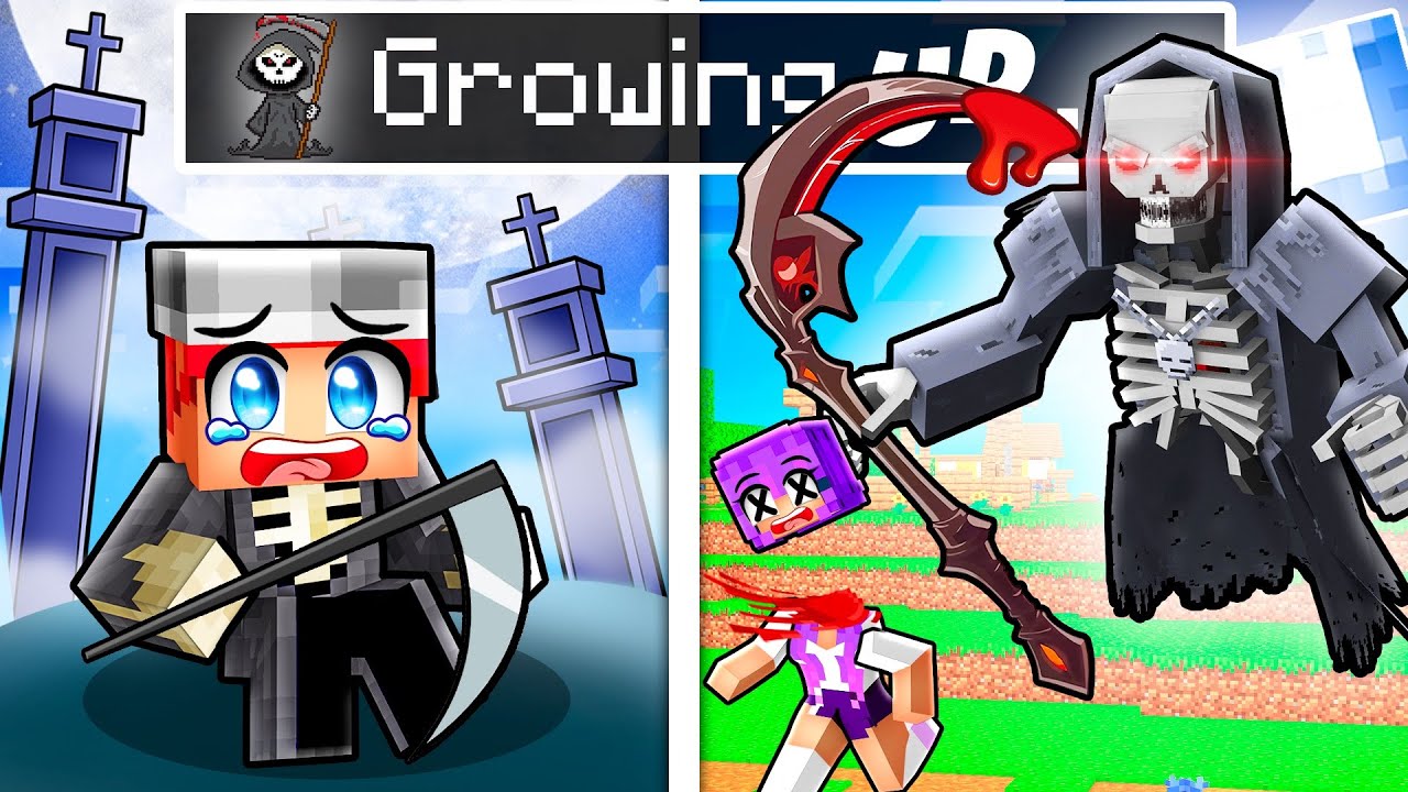 Growing Up as a GRIM REAPER in Minecraft!