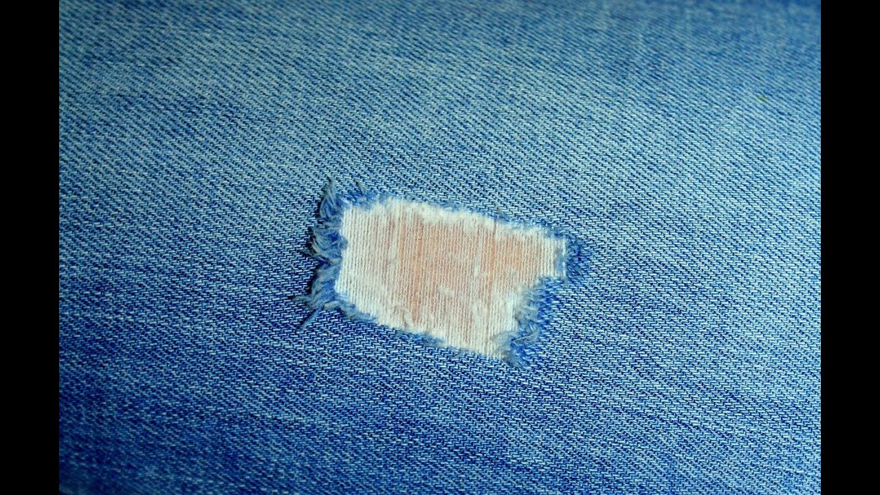 gerissene im Schritt Jeans stopfen. Stopffuß richtig nutzen. DIY Tutorial . Darn crotch jeans sample