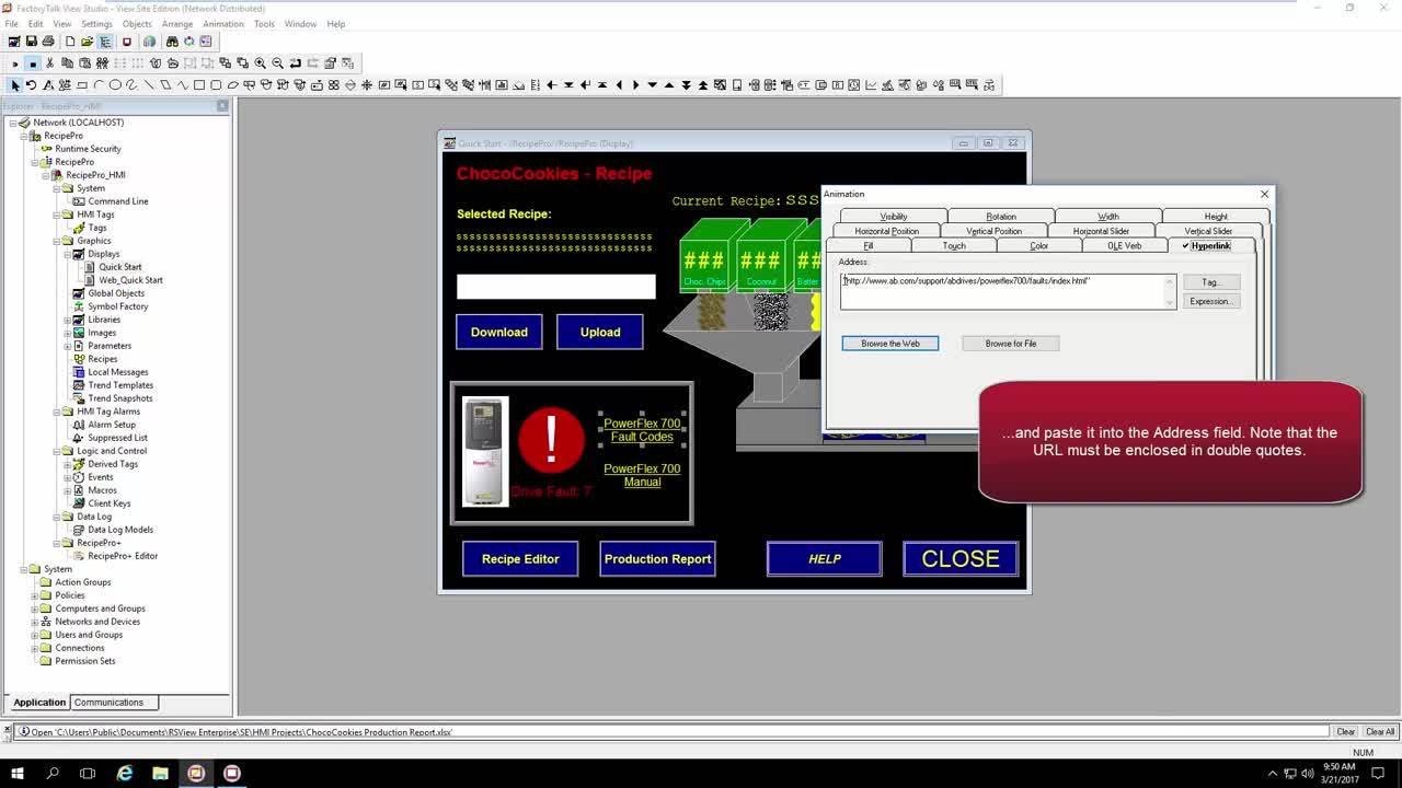 Introduction to FactoryTalk View SE Hyperlink Animation