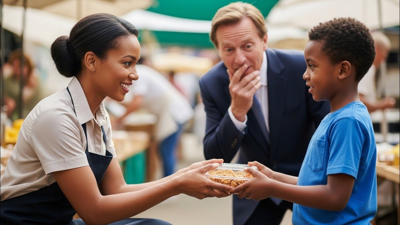 LA EMPLEADA LE DIO SU COMIDA A UN NIÑO DE LA CALLE… Y NO SABÍA QUE SU JEFE LA OBSERVABA EMOCIONADO