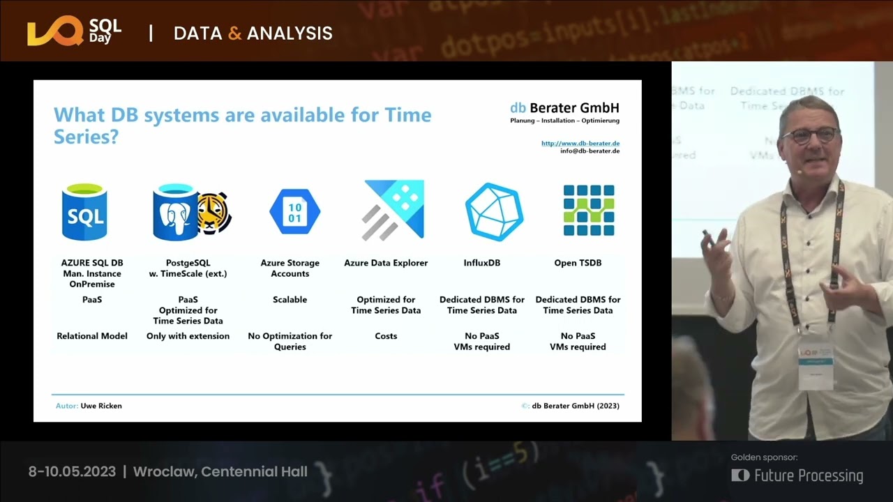 SQL Day 2023 - HOW TO HANDLE TIMESERIES WITH MICROSOFT SQL SERVER - Uwe Ricken