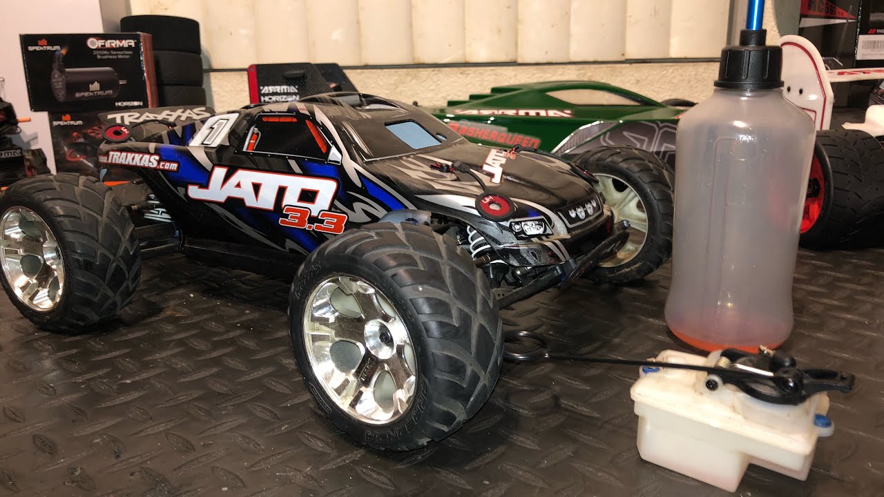 Traxxas Jato 3.3 nitro Replacement of fuel tank & Air filter Mod Refreshing It