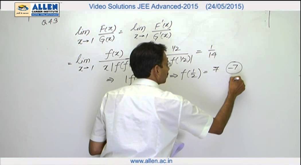 IIT-JEE Advanced 2015 Video Solution – Maths (Paper-2) Q. No. 41, 42,43,44,45 (Paper Code-6)