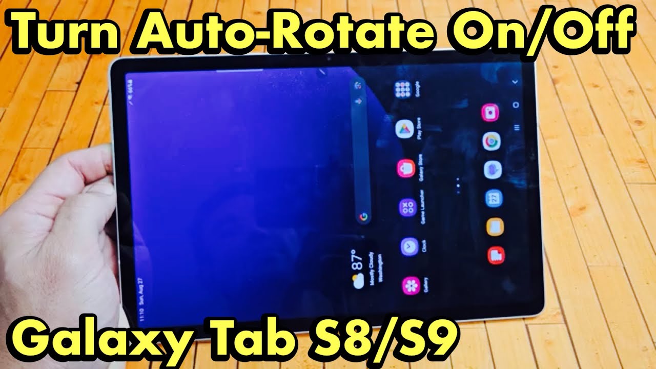 Galaxy Tab S8/S9: как включить/выключить автоповорот (поворот главного экрана, видео, веб-сайта и...