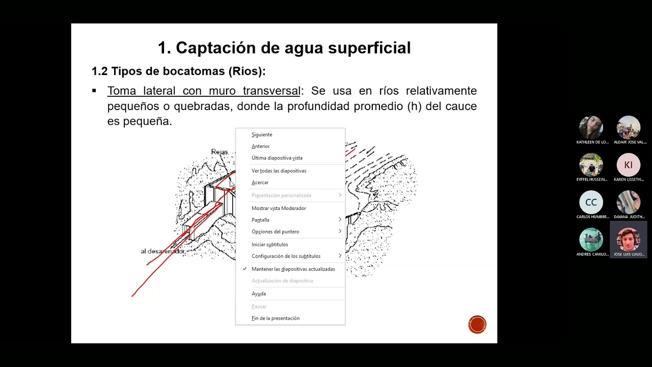 Obras de captación + Diseño bocatoma de fondo