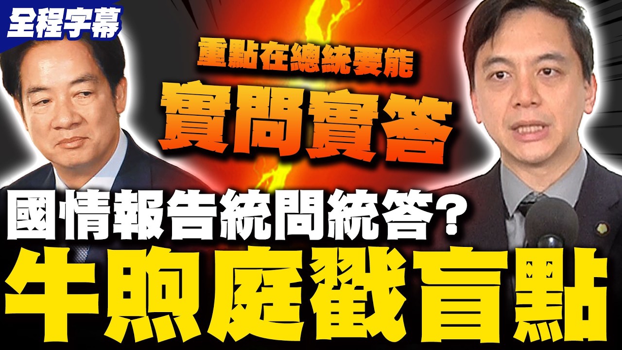 【全程字幕】賴情德國情報告統問統答?綠跳腳! 牛煦庭辣揭重點在