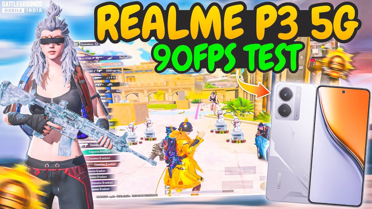 🔥Realme P3: 90fps BGMI Gameplay - Smoothness & Frame Rate Tested!