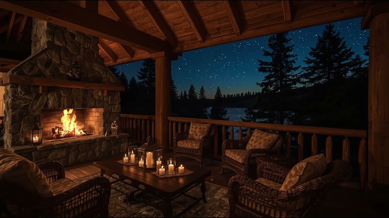 Fireplace & Night Forest Sounds — Calm Your Mind and Body