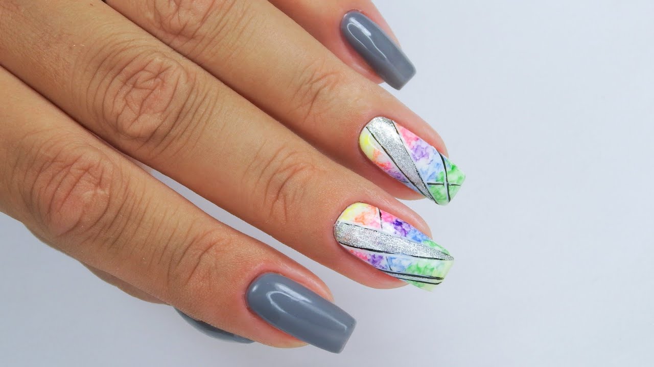 Black lines on colorful background / nails art tutorial step by step/ Sunflower
#colorfulnails