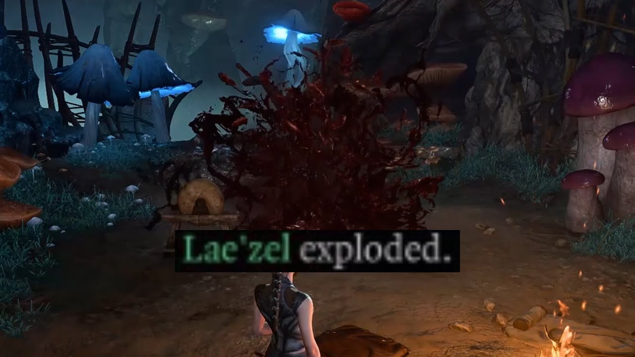 Lae'zel stabs Shadowheart and then proceeds to explode