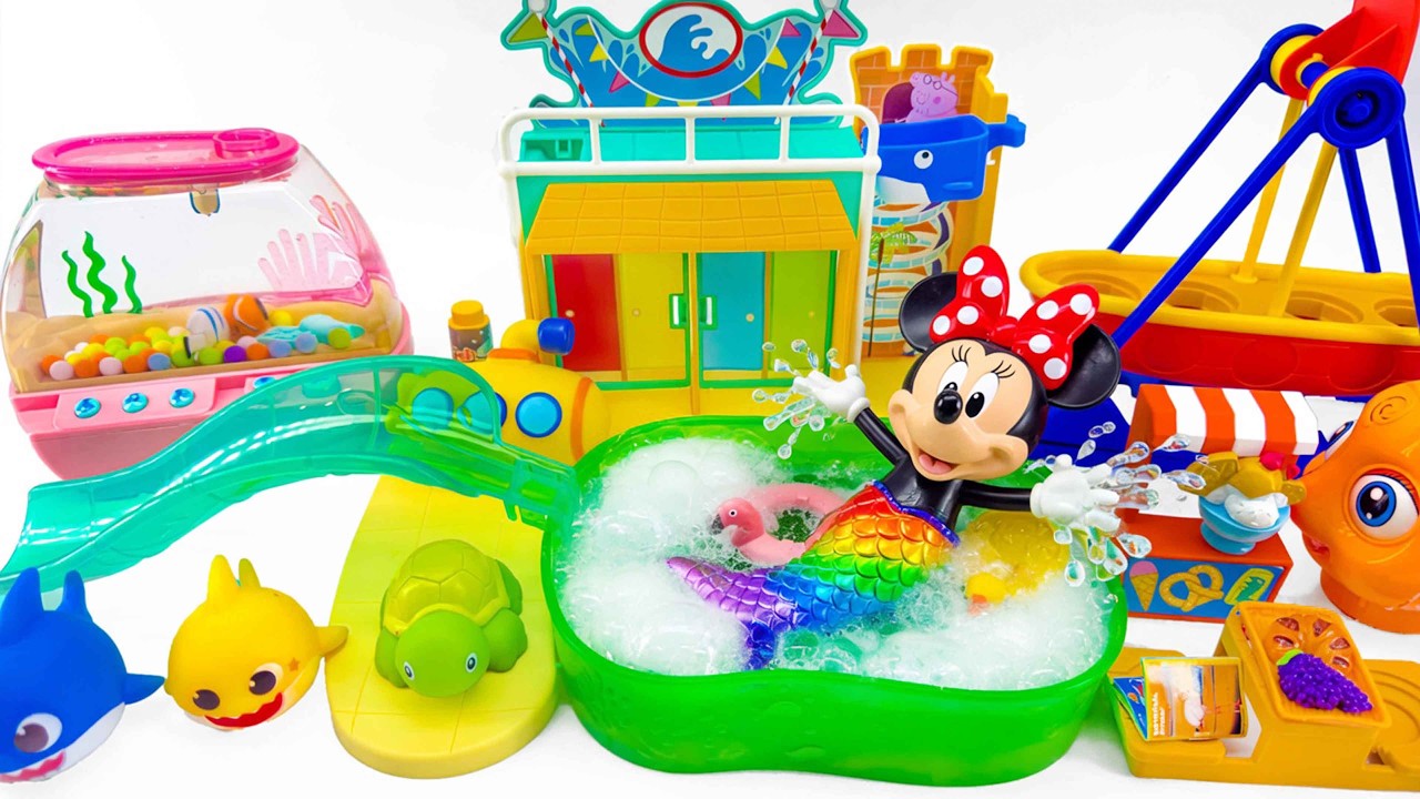 MINNIE MOUSE 2026 🎀 Happy Mermaid Bath Set with Colorful Fish Toys Playset ASMR | Review Toys