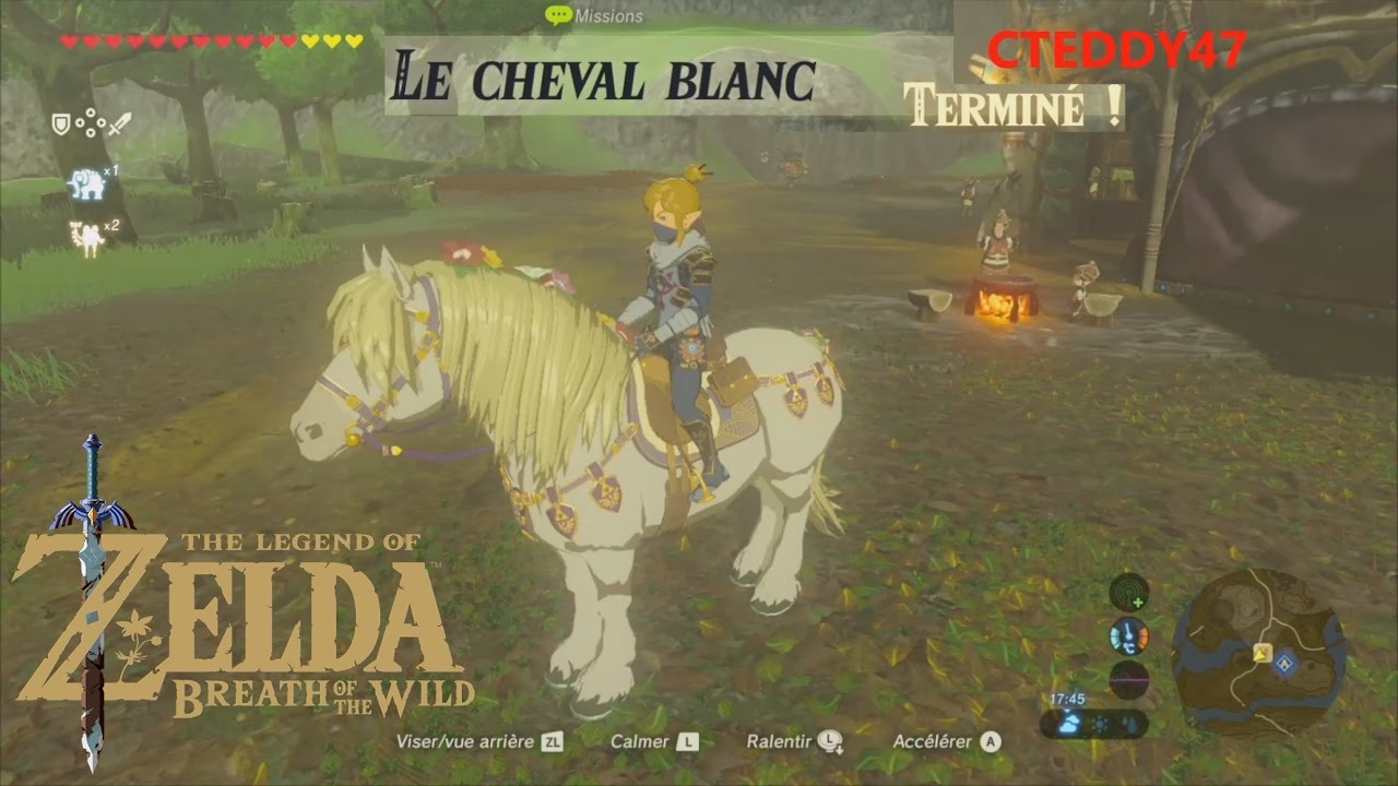 Le Cheval Blanc (Cheval Princesse Zelda) + harnachement, crinière sur Zelda Breath of The Wild BotW