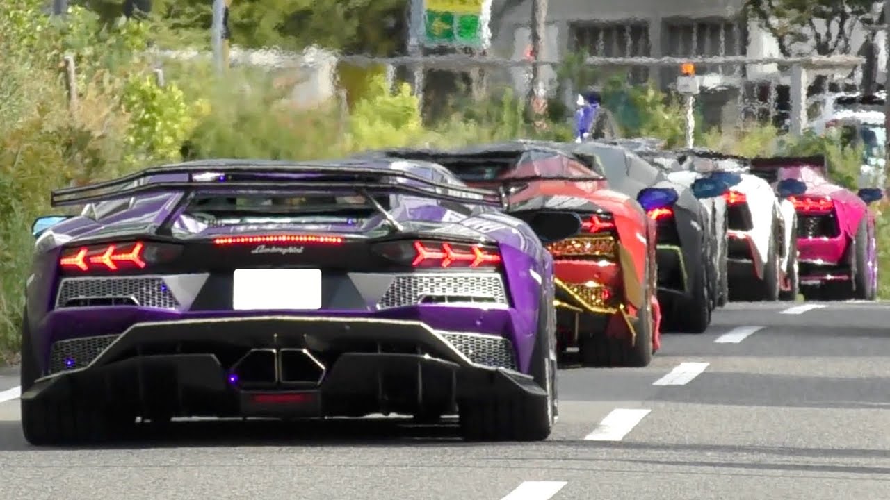【爆音】40台以上のアヴェンタドール‼️ 加速サウンド‼️ 空ぶかし‼️　[オンリーアヴェンタツーリング ランボルギーニ]