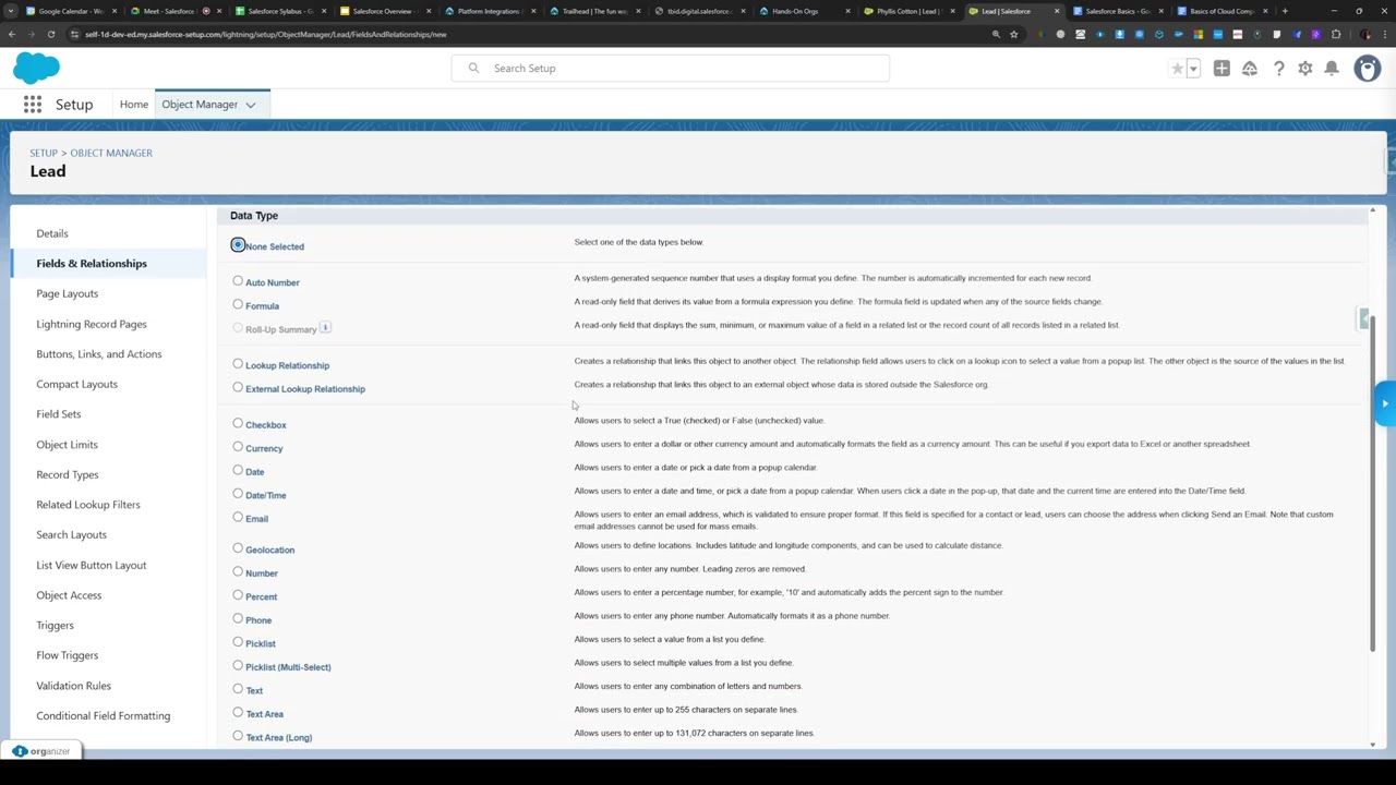 Salesforce | Field Creation