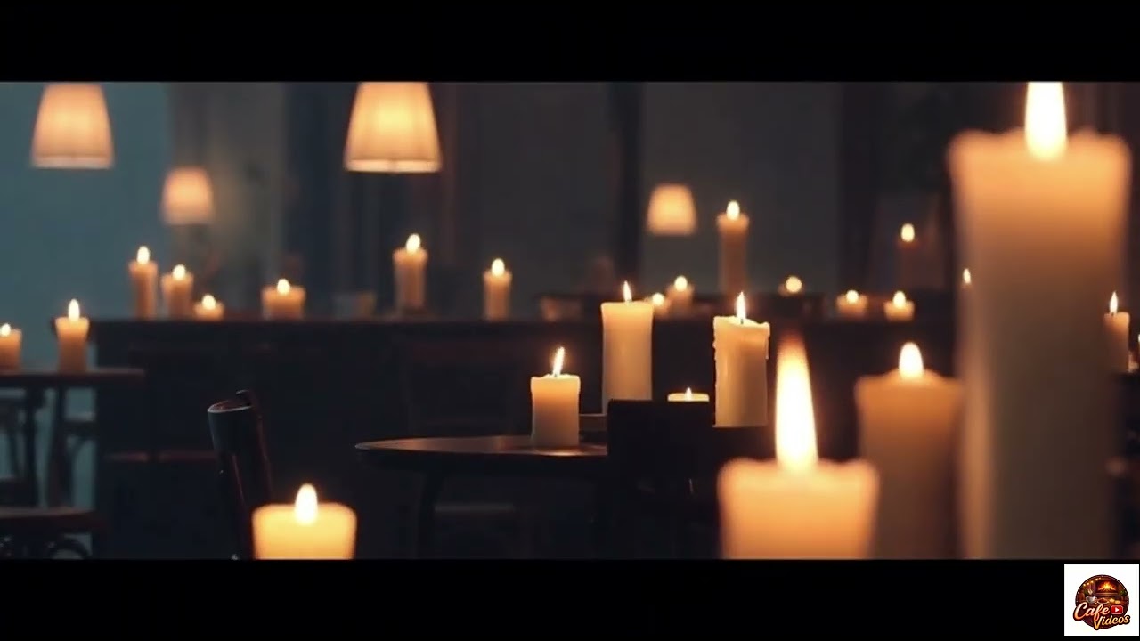 Candlelight Cafe Ambience 🕯️✨ | Cozy & Dim Light Restaurant TV Background (Piano Music)