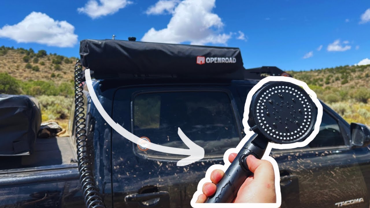 EASY Shower Setup For Truck Camping | OPENROAD Water Tank + Shower Awning Mod!