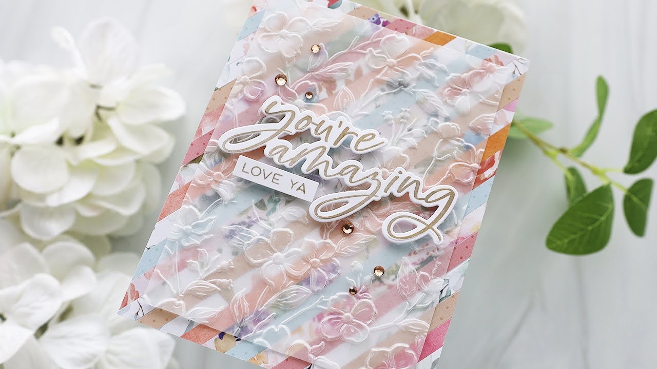 Easy Card using Paper Strips and Vellum With Joy Baldwin