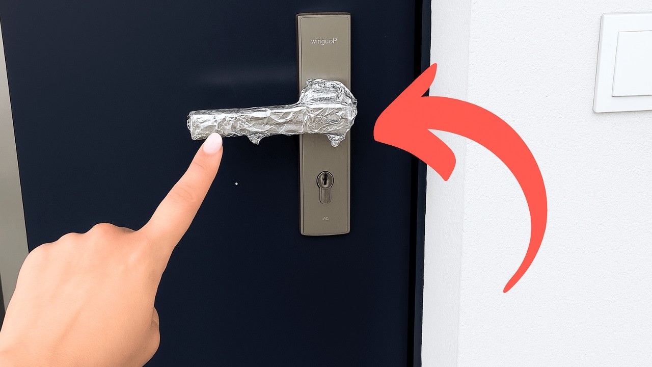 Nachbarn wickeln ihre T&uuml;rgriffe in Aluminiumfolie
