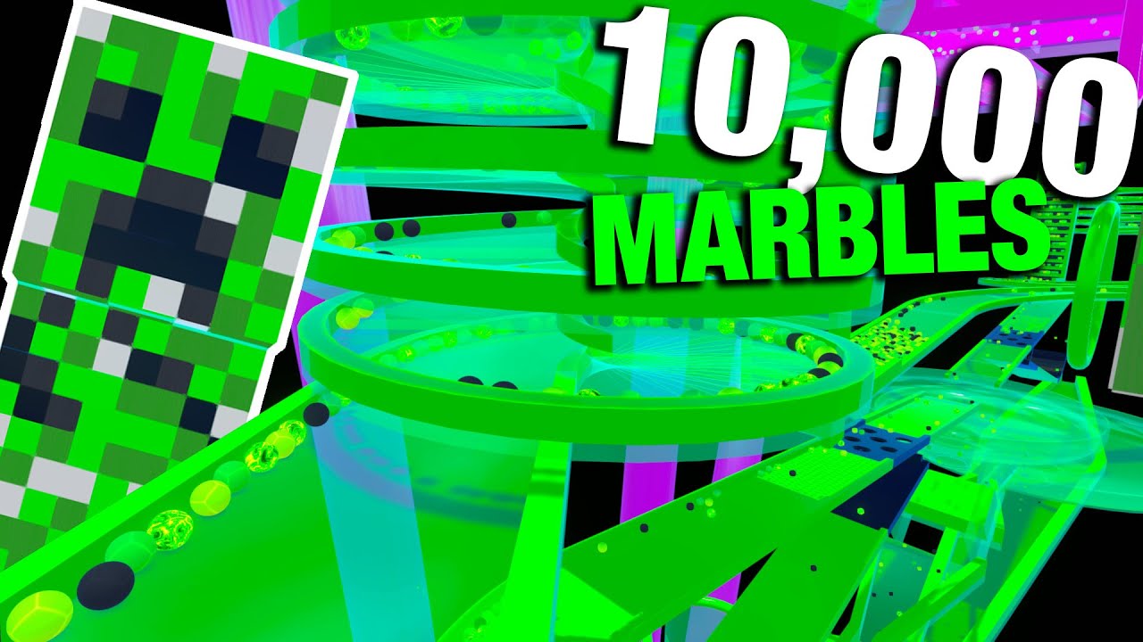 I Made A GIANT CREEPER Marble Run and This Happened... - Marble World X MINECRAFT