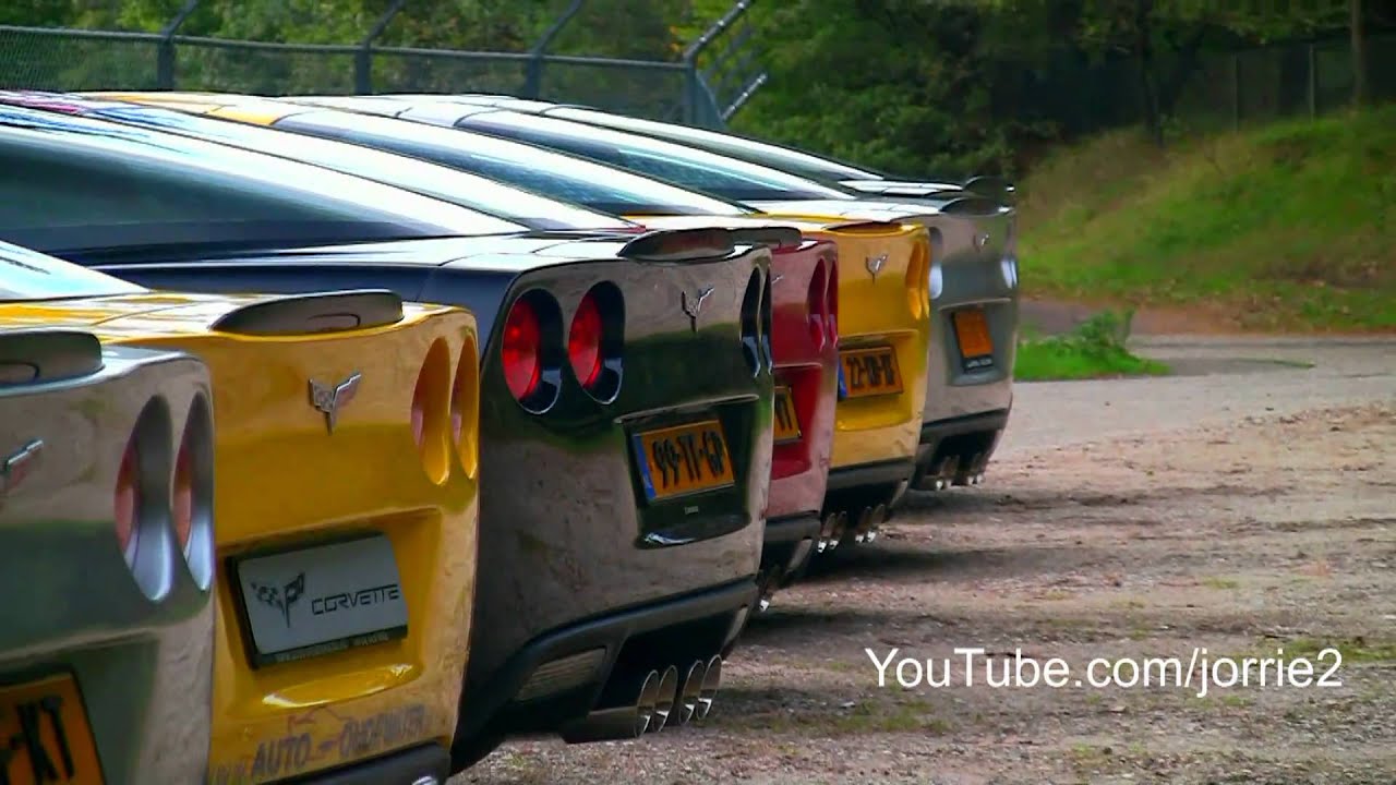 7x Corvette C6 Z06 lovely sounds!! - 1080p HD