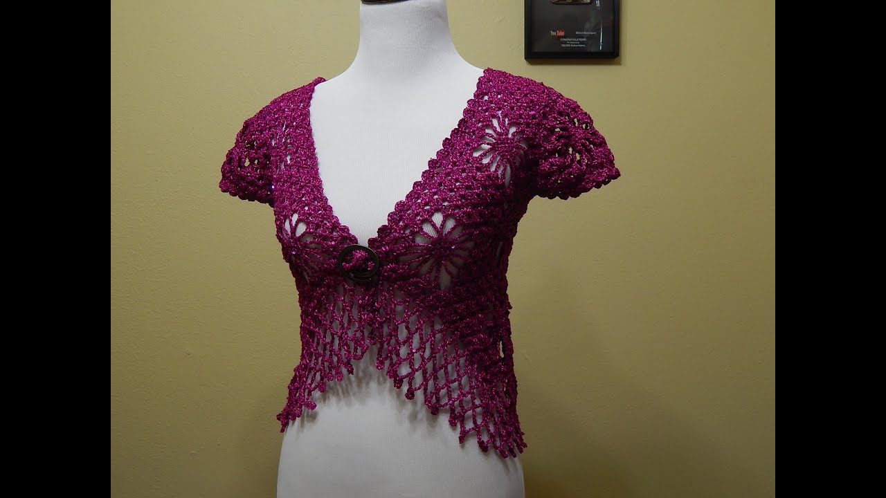 Bolero Crochet talla Chica Bugambilia 1 de 3 (cc)