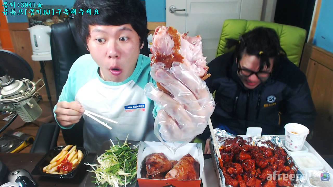 몽키BJ(갑과을먹방! BBQ스모크치킨&네네핫쇼킹..훈을)