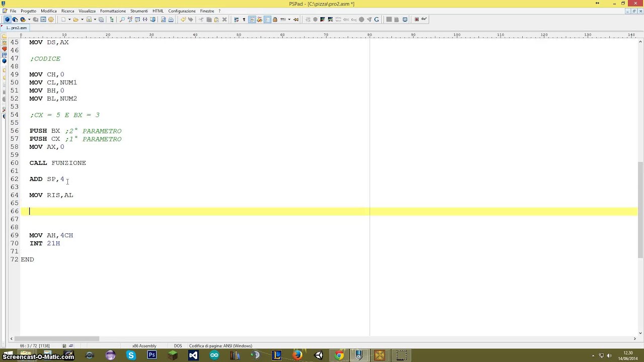 Tutorial 50 - Procedure con parametri (3 di 3) (Assembly x86)