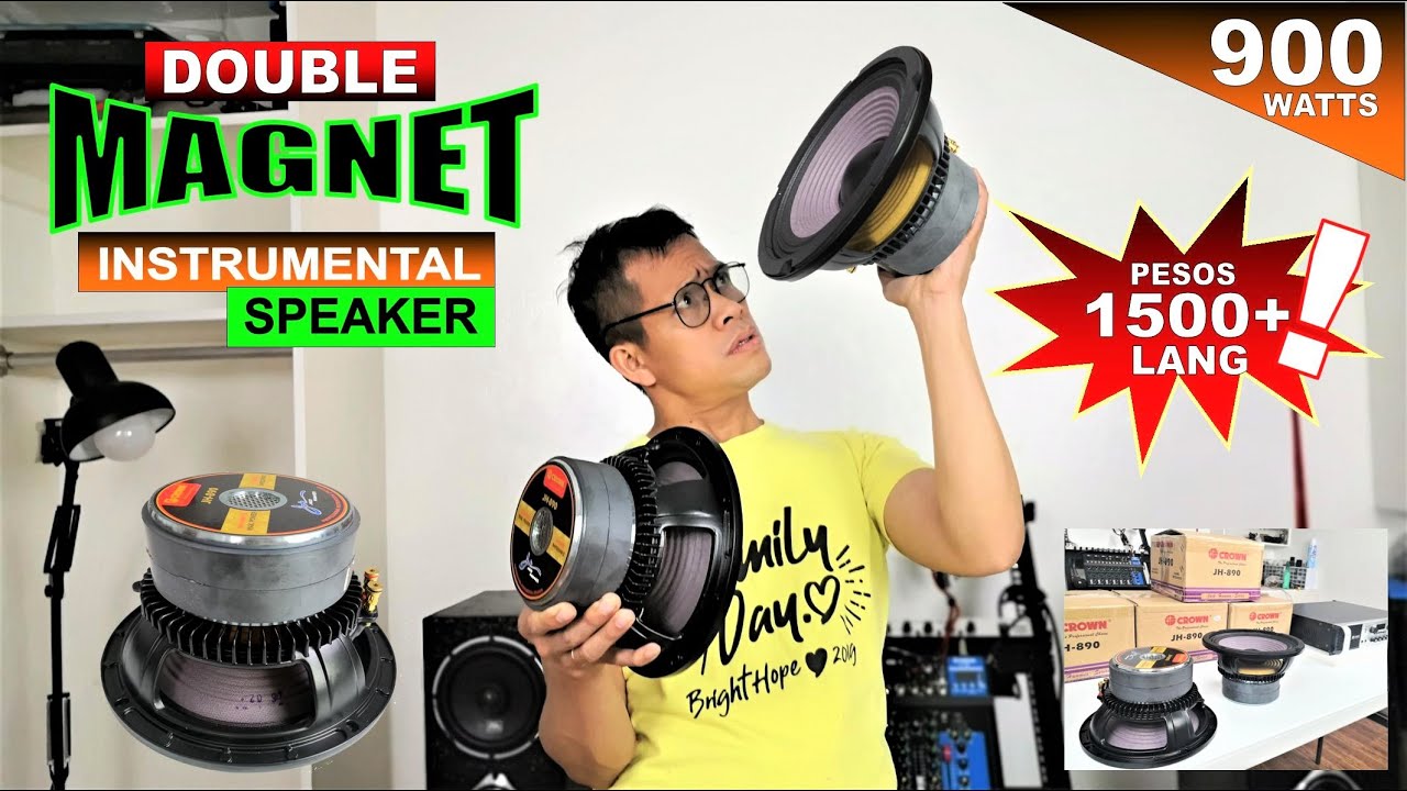 Unboxing Double Magnet Instrumental Speaker & Review + Sound test - Crown JH890 900watts 😱😱😱 videoke