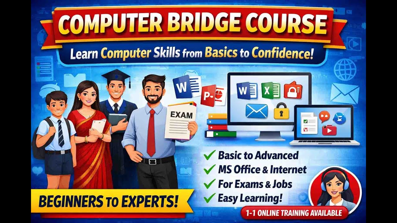 #Computer Bridge Course 6 for Students, Job Seekers & Competitive Exams