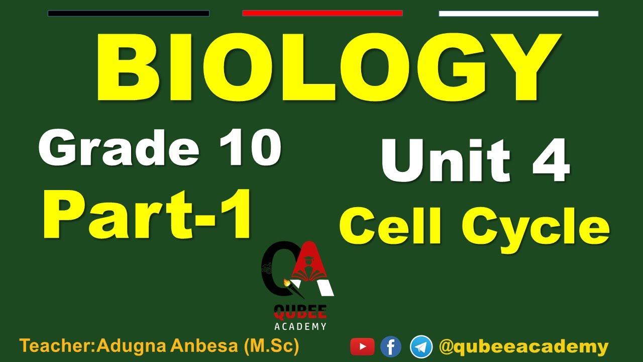 1. Grade 10 Biology Unit 4 : Cell Cycle | Part 1 | Afaan Oromoo @QUBEEDIGITAL​