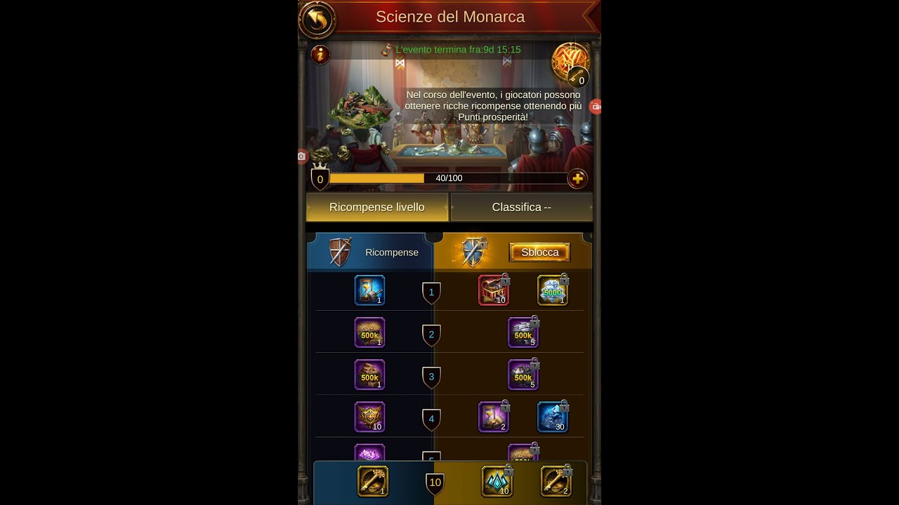 Scienze del monarca e del mercato - evento Evony