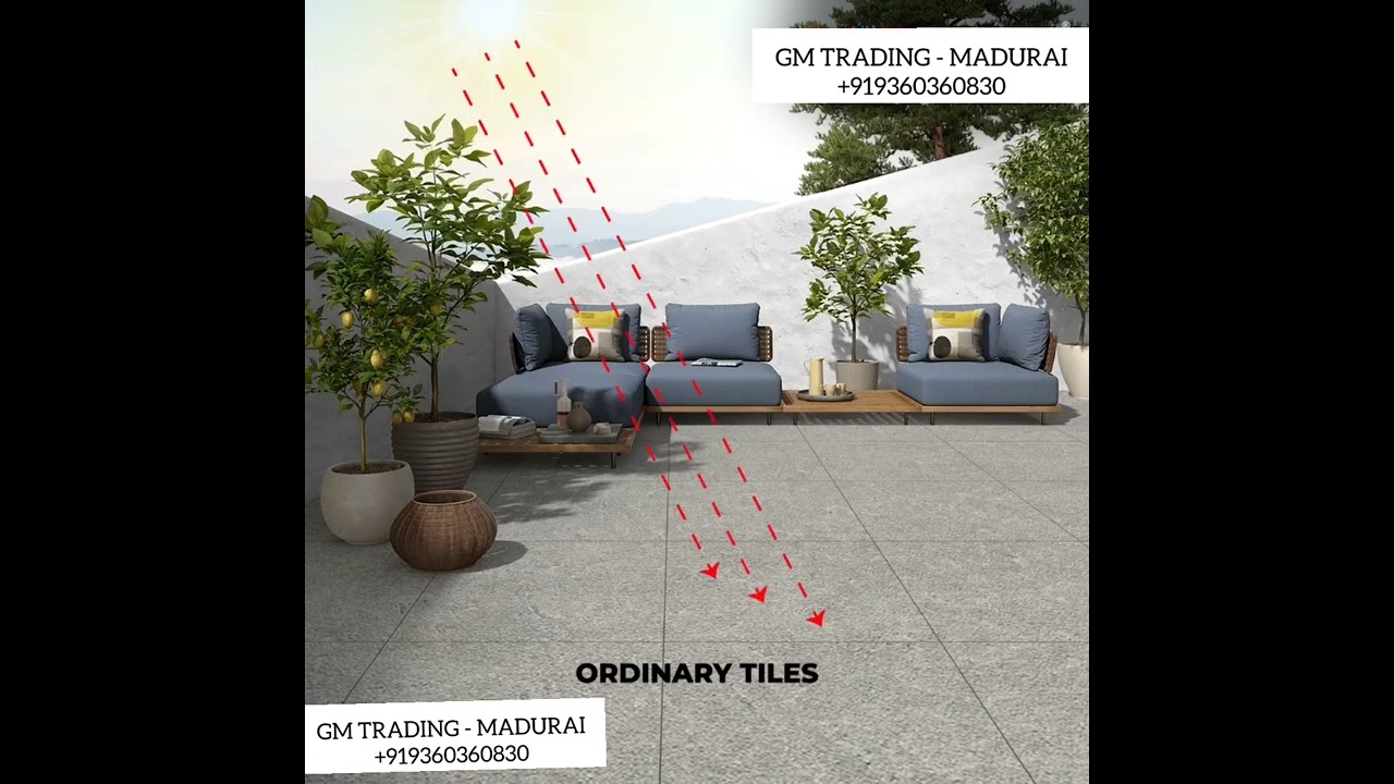 Cool Roof Tiles - Heat resistant Tiles - GM Trading - Best Tiles Showroom in Madurai+919360360830