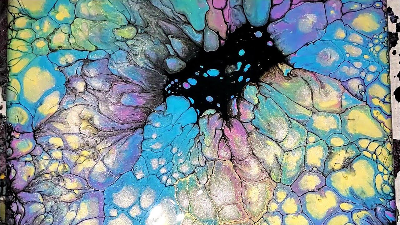 Paint and Water ONLY ~ Beautiful Pearl Cells~ No Silicone Oil ~ Acrylic Pouring Paint Technique 158