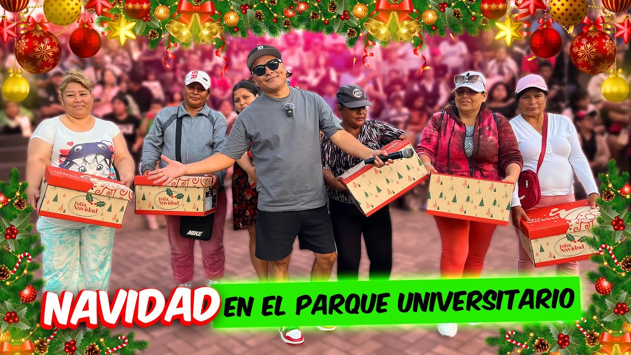 Llegamos al parque universitario con canastas navideñas 🎄🎅