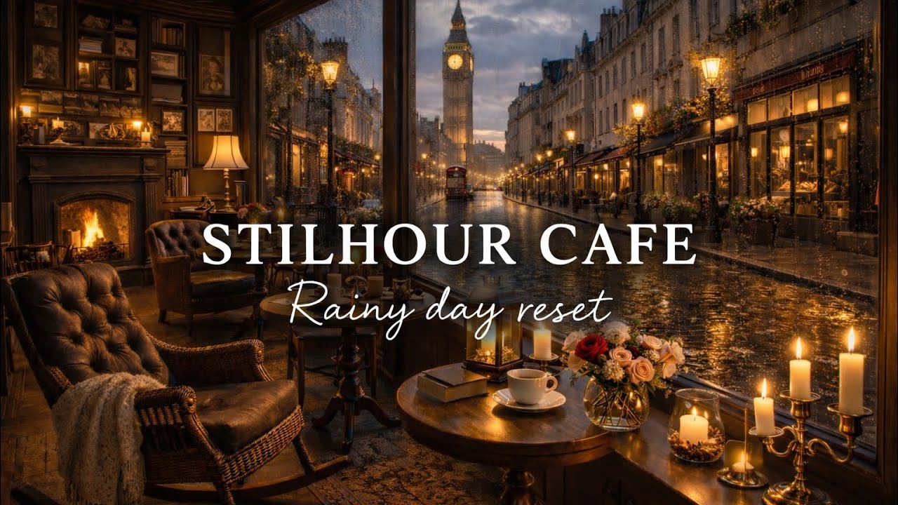 Rainy Study Session at Stilhour Cafe | Cozy London Coffee Shop Ambience | No Music for Deep Focus