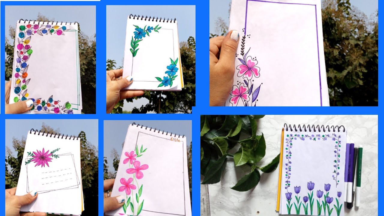 6 Easy Border Design Ideas/Learn how to make beautiful Front Page Design for project work
