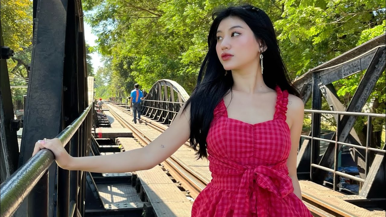 Train Crossing The River Kwai Bridge ( KaChaNaBuri, Thailand )