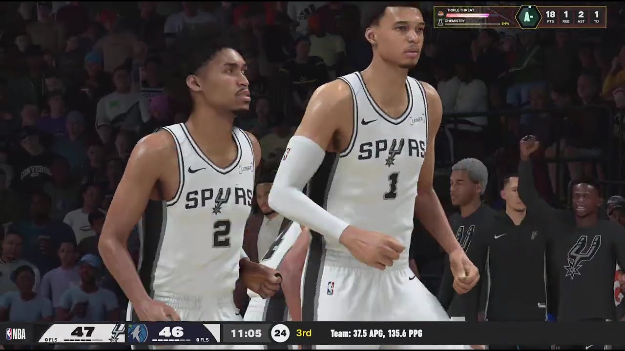 NBA 2K26 Timberwolves vs. Spurs on MyCareer