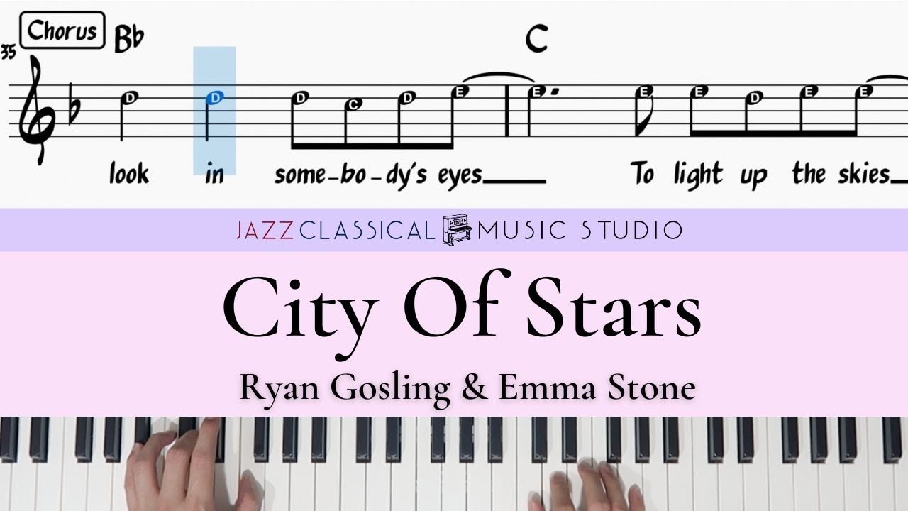 City of Stars - Ryan Gosling & Emma Stone | Piano Tutorial (EASY) | WITH Music Sheet | JCMS