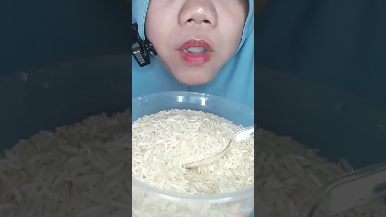 DYMA |ASMR RAW RICE EATING |Makan Beras Mentah| asmrrawriceeating| asmrsounds | Basmatirice| Rawrice