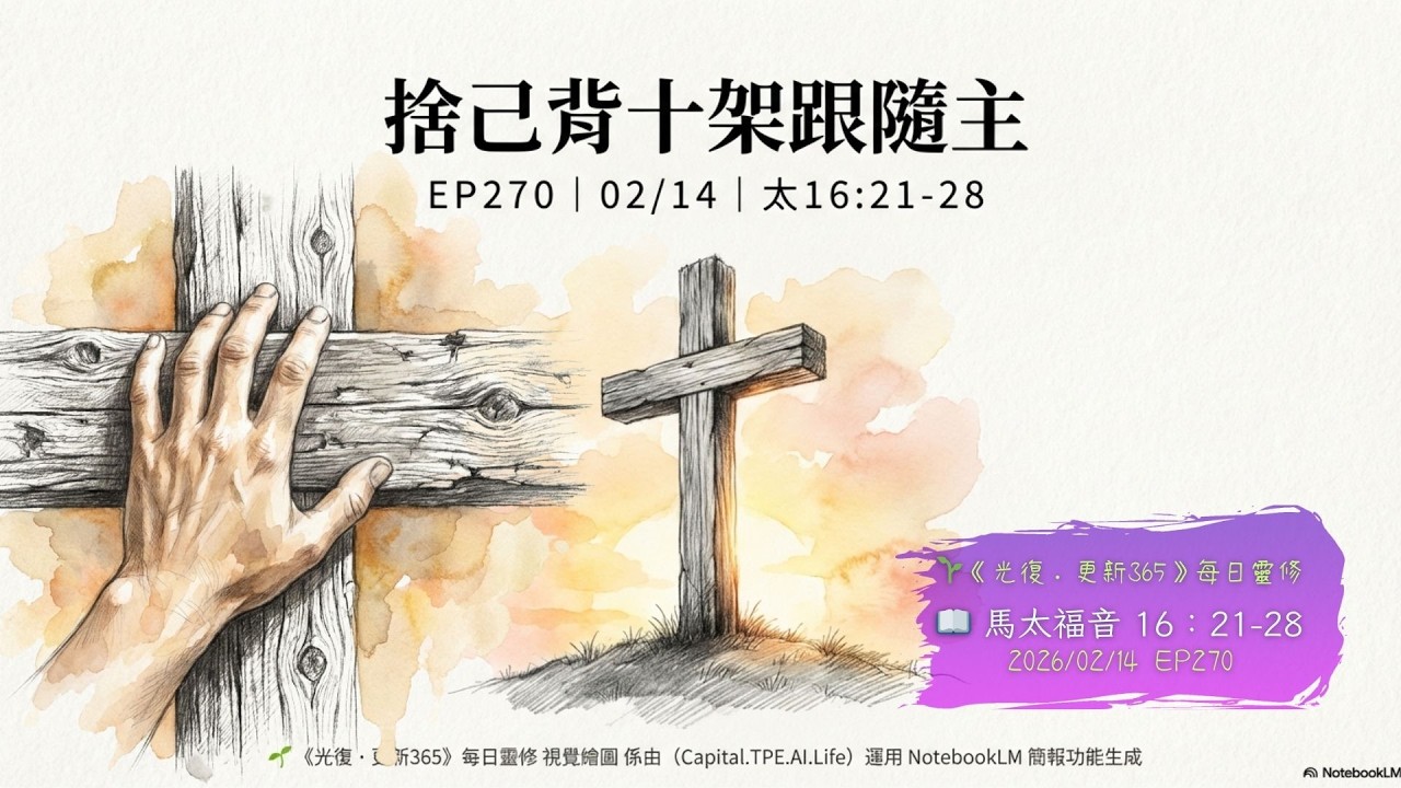 「撒但，退我後邊去！」你的好意是否正攔阻上帝？揭開跟隨耶穌的代價｜太16:21-28｜捨己背十架跟隨主  【CC字幕】🌱《光復·更新365》每日靈修 EP270