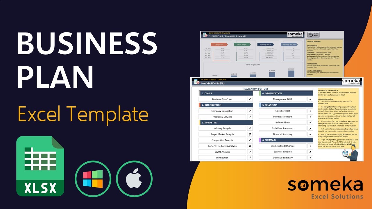 Business Plan Template | Summarize your business with key drivers in Excel!