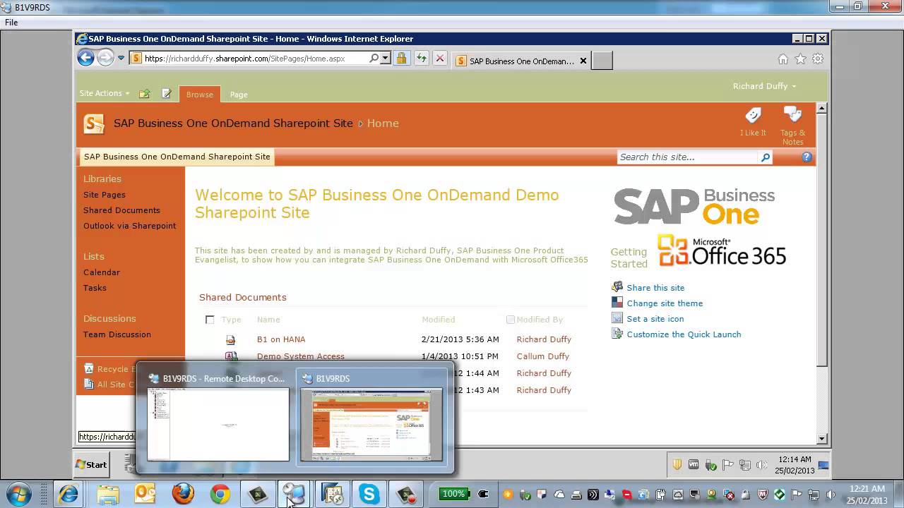 Office365 and SAP Business One together