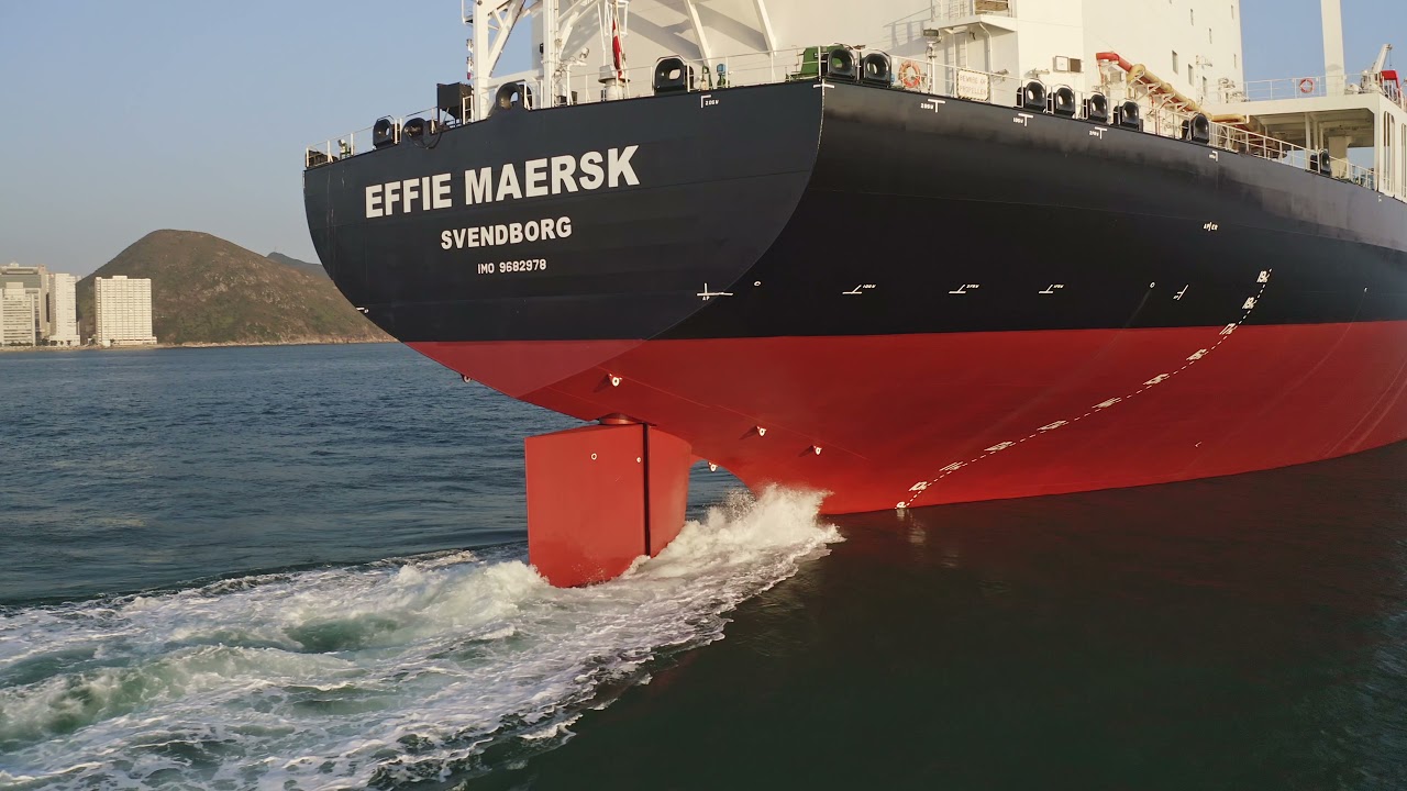 《航拍貨船》EFFIE MAERSK新油漆 from SHEKOU with new paint after two weeks drydock