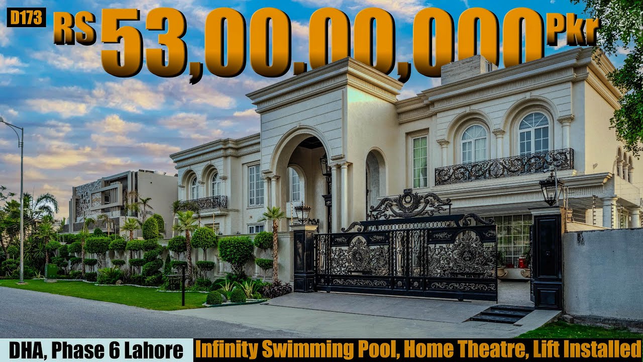 53 Crore 2 Kanal Royal Palace in DHA Lahore | Basement, Infinity Pool, Home Theatre & Lift!